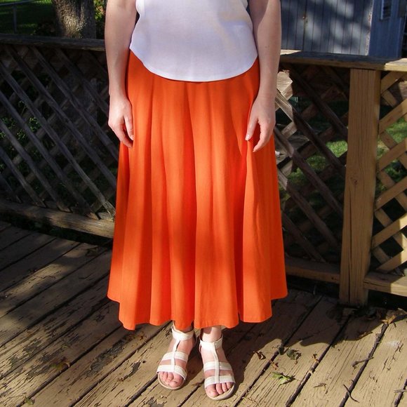 NEW Orange A-Line Maxi Skirt M/L by Liz Claiborne - Picture 2 of 8